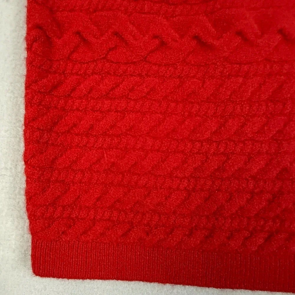 J.Crew Supersoft Cropped Cable Knit Sweater Tank Women's XS Wool‎ Alpaca Red